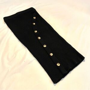 Sam Edelman XS ribbed knit Black Buttoned Skirt